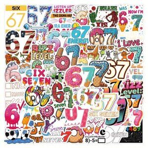 6 7 Meme Sticker Pack of 50